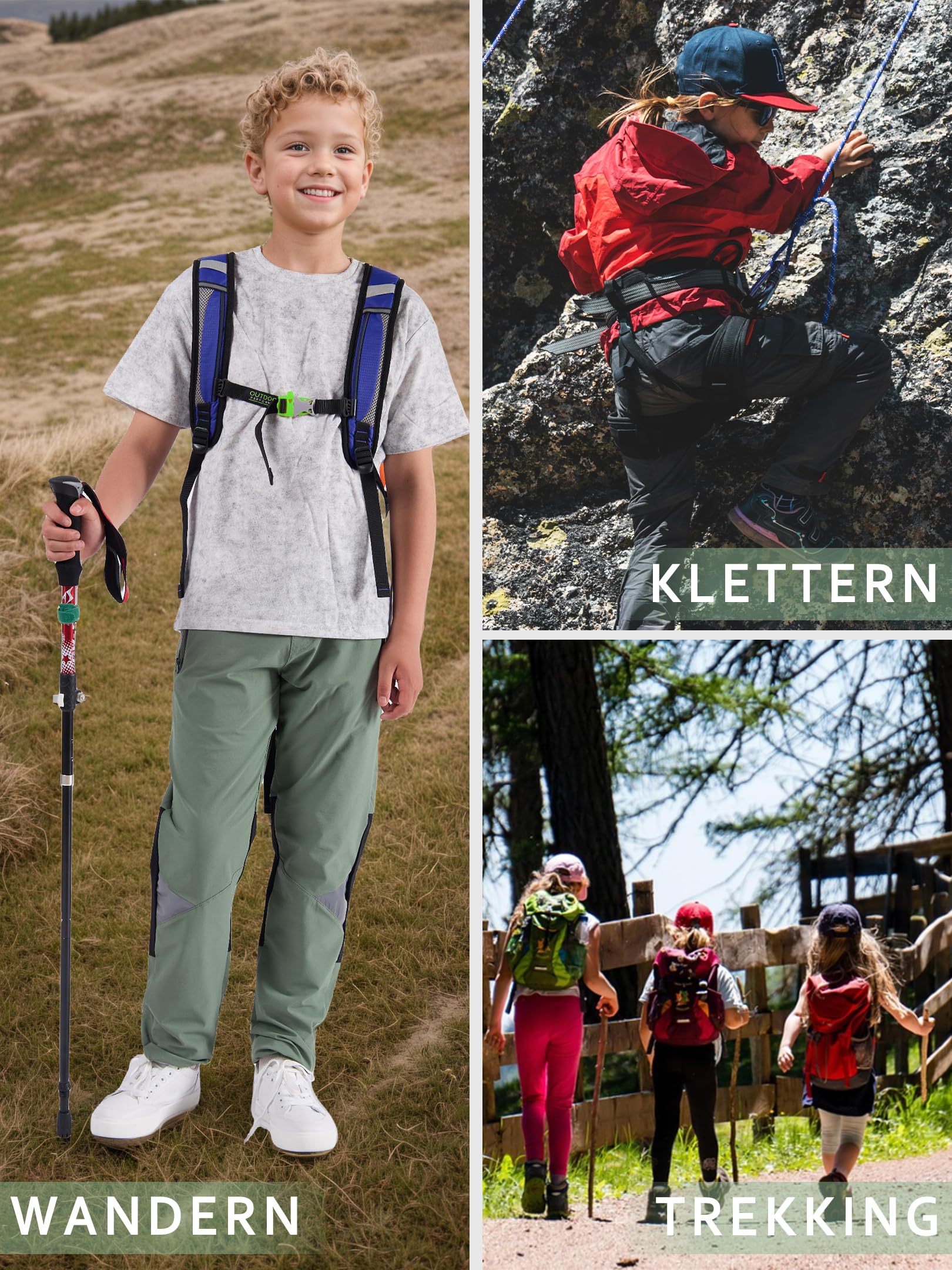 Pantaloni estivi da trekking, impermeabili, per bambini, per attività all'aria aperta