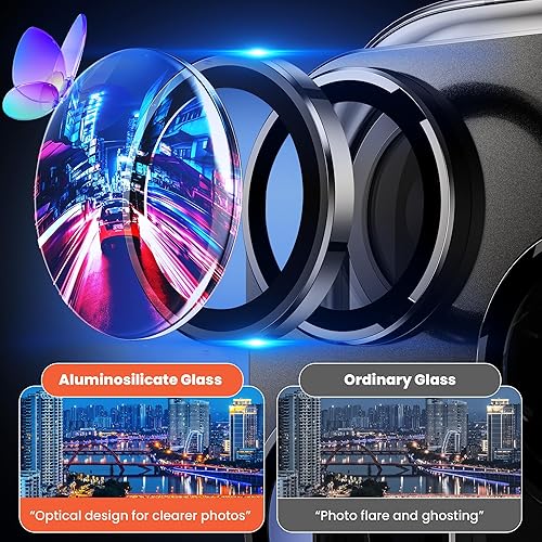 Miniatura 9 de Hoerrye Protector de lente de cámara para iPhone 15 Pro y iPhone 15 Pro Max, protector de pantalla de cámara de vidrio templado 9H, compatible con