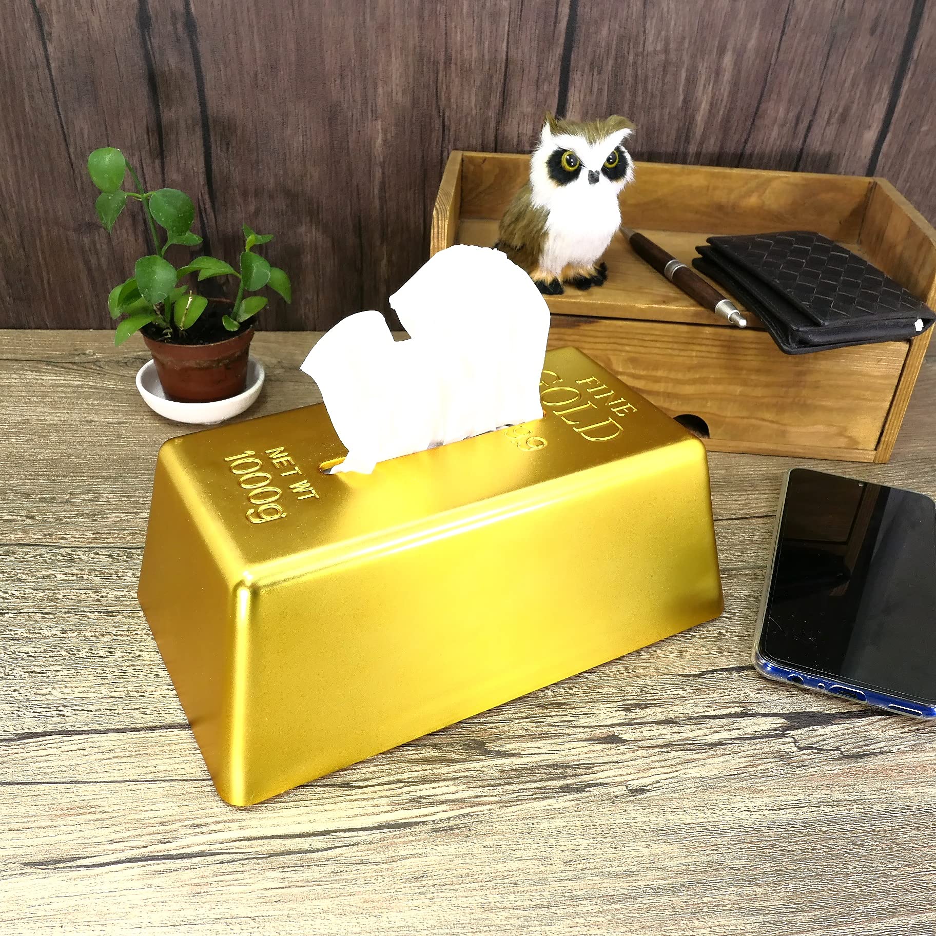 BYOKA 木製ティッシュボックス ゴールド Tissue Box Gold - BYOKA