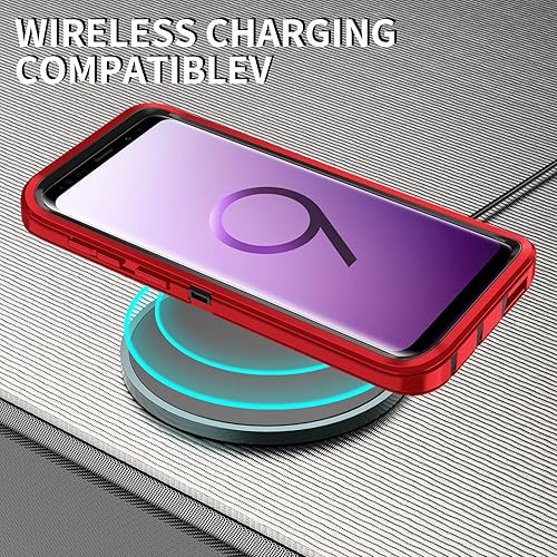 Miniatura 5 de Funda para Galaxy S9, resistente a prueba de golpes, a prueba de polvocaídas, 3 capas, protección de cuerpo completo, funda resistente para Galaxy