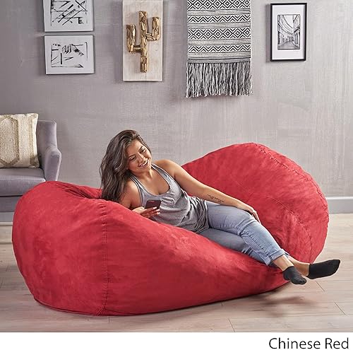 Miniatura 20 de Christopher Knight Home Puf, 7 pies, espuma marina verde azulado Sea Foam Teal,Carbón vegetal,Azul medianoche,Rojo -,rosado rosa (Rose Petal