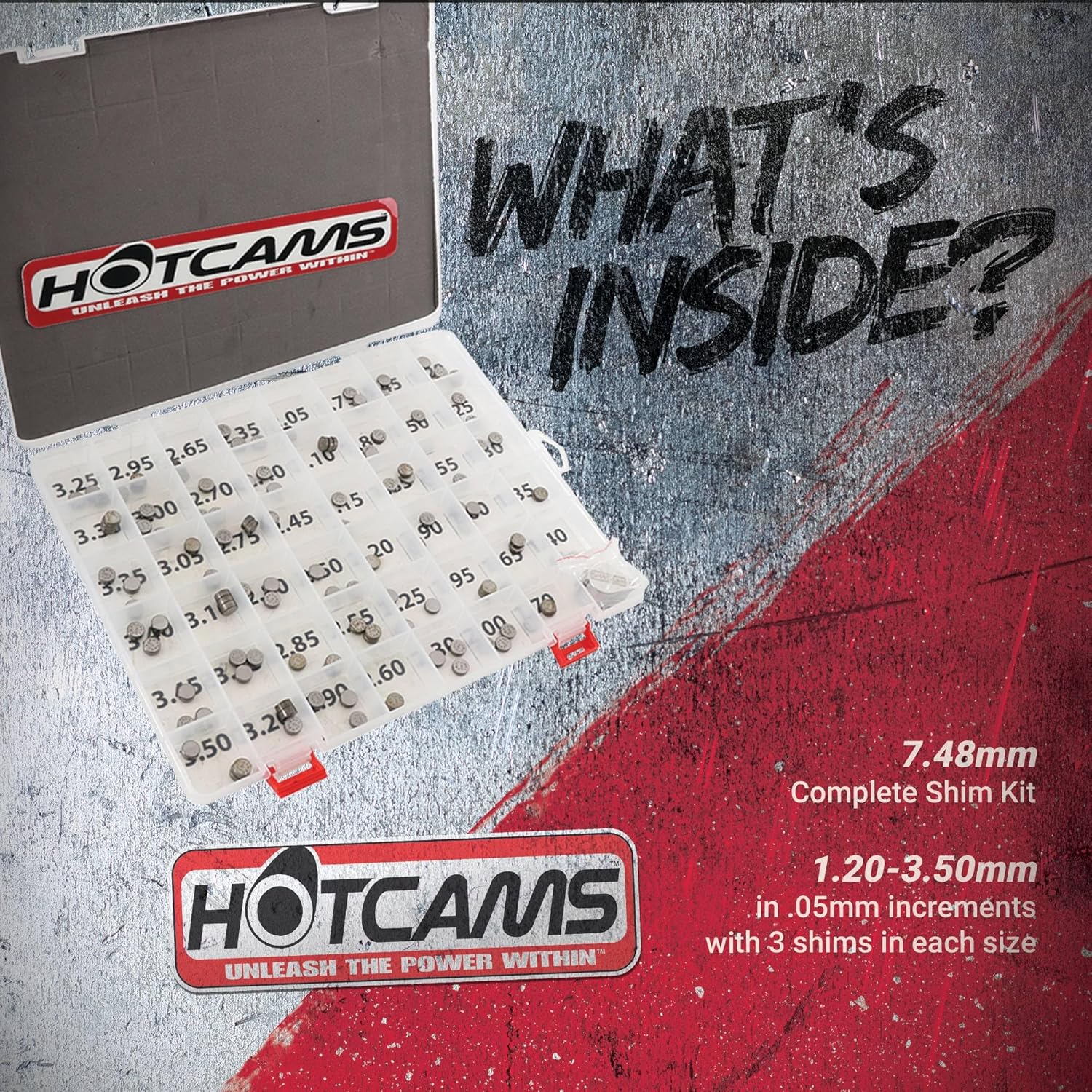 Hot Cams 7.48mm Complete Shim Kit HCSHIM01 for Honda CRF Kawasaki KX Suzuki RMZ Yamaha WR YZ Dirt Bikes
