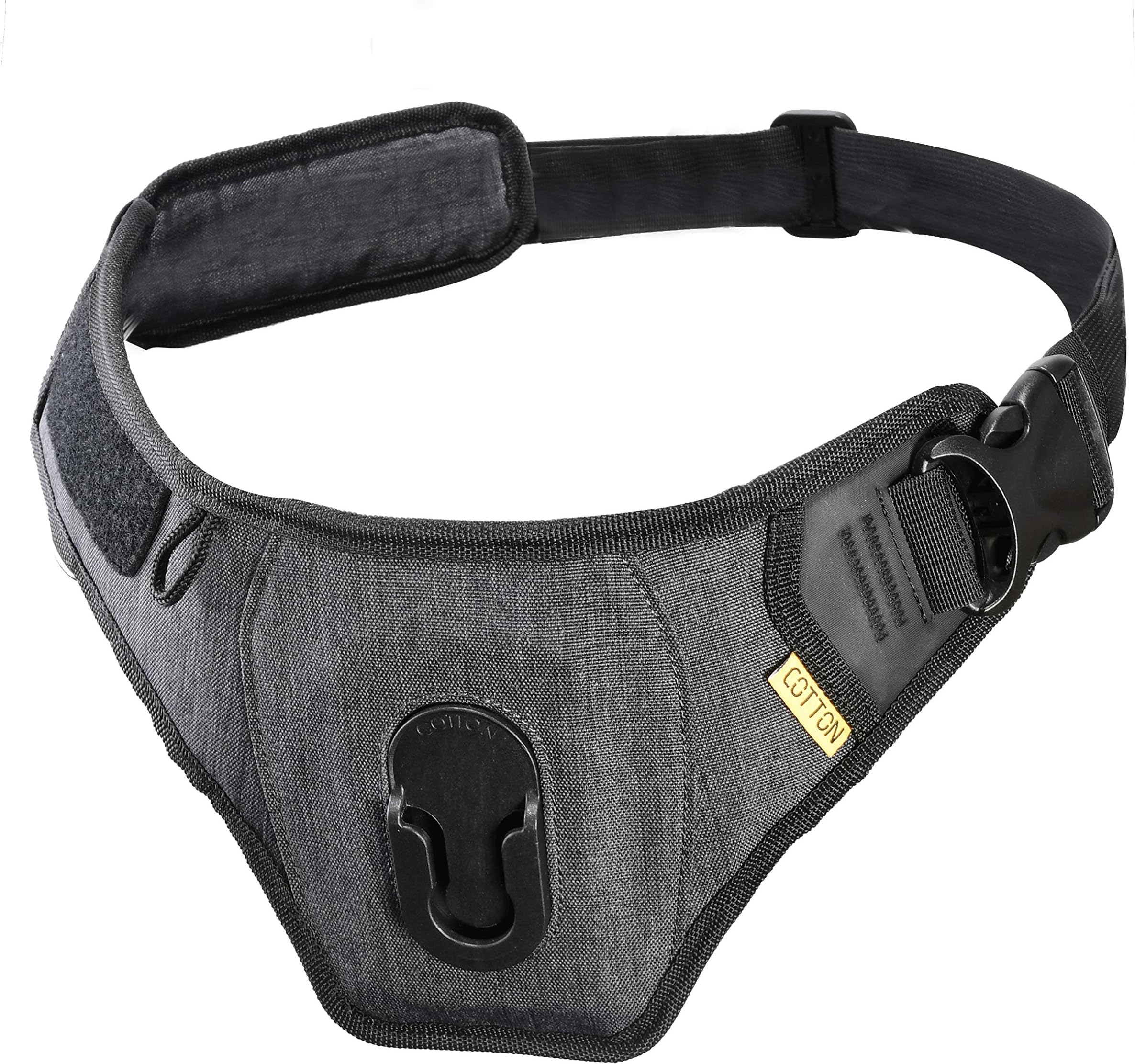 Carrier Slingbelt with Tether for One Camera. Camera Harness for Hiking and Traveling for Hands-Free Carrying