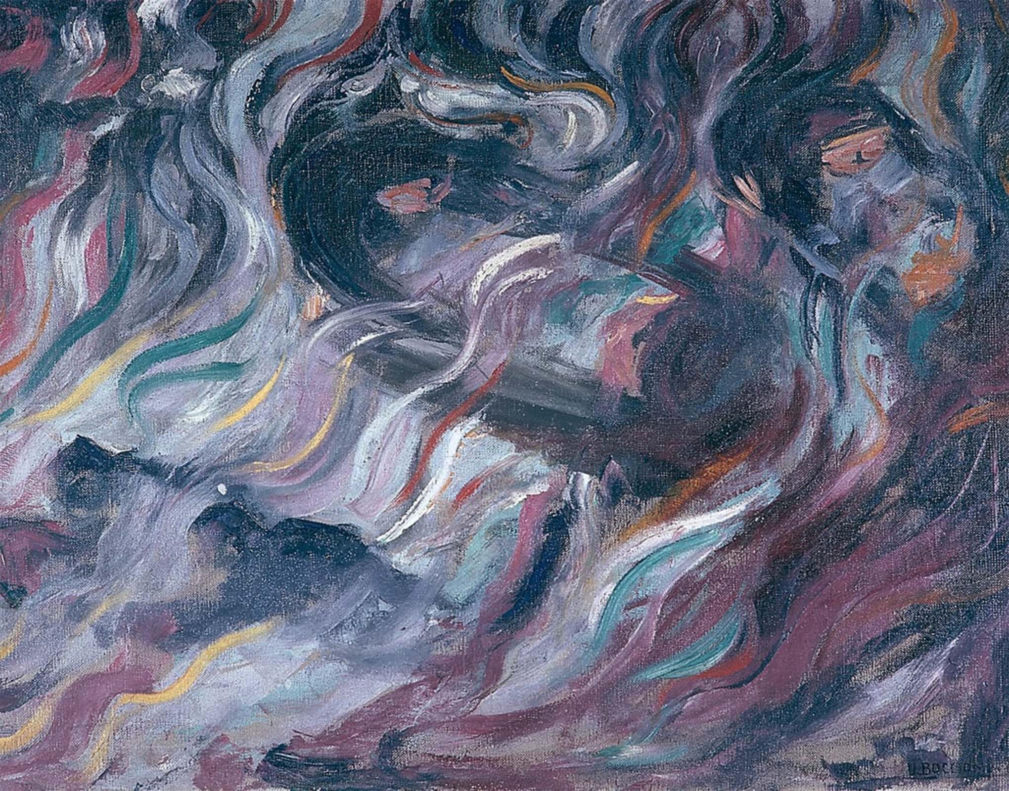 POSTERIIk Vintage Classic Picture Landscape Artwork Uncertainties I the Farewells by Umberto Boccioni Portrait Canvas Painting for Office Home Decor 60x90cm