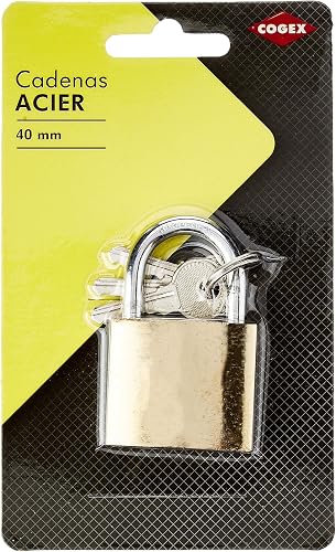 COGEX 80027 Steel Padlock 40 mm, Gold