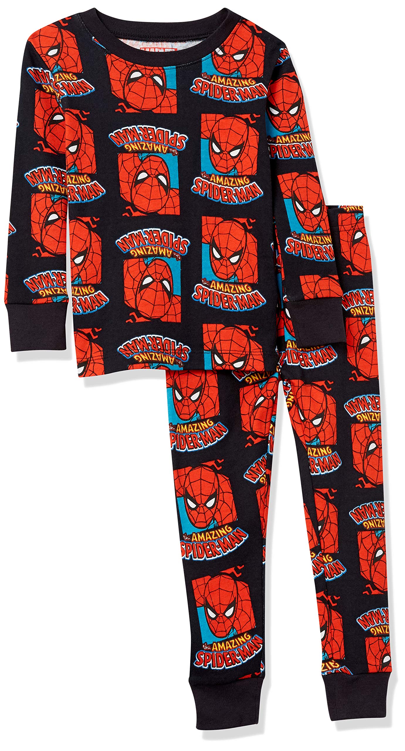 Amazon Essentials Marvel Boys and Toddlers' Snug-Fit Pajama Sleep Sets, 3-Piece