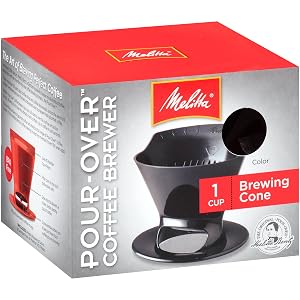 Melitta Coffee Maker Single Cup Pour-Over Brewer Black Pack of 8