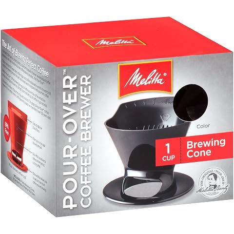 Melitta Coffee Maker Single Cup Pour-Over Brewer Black Pack of 8