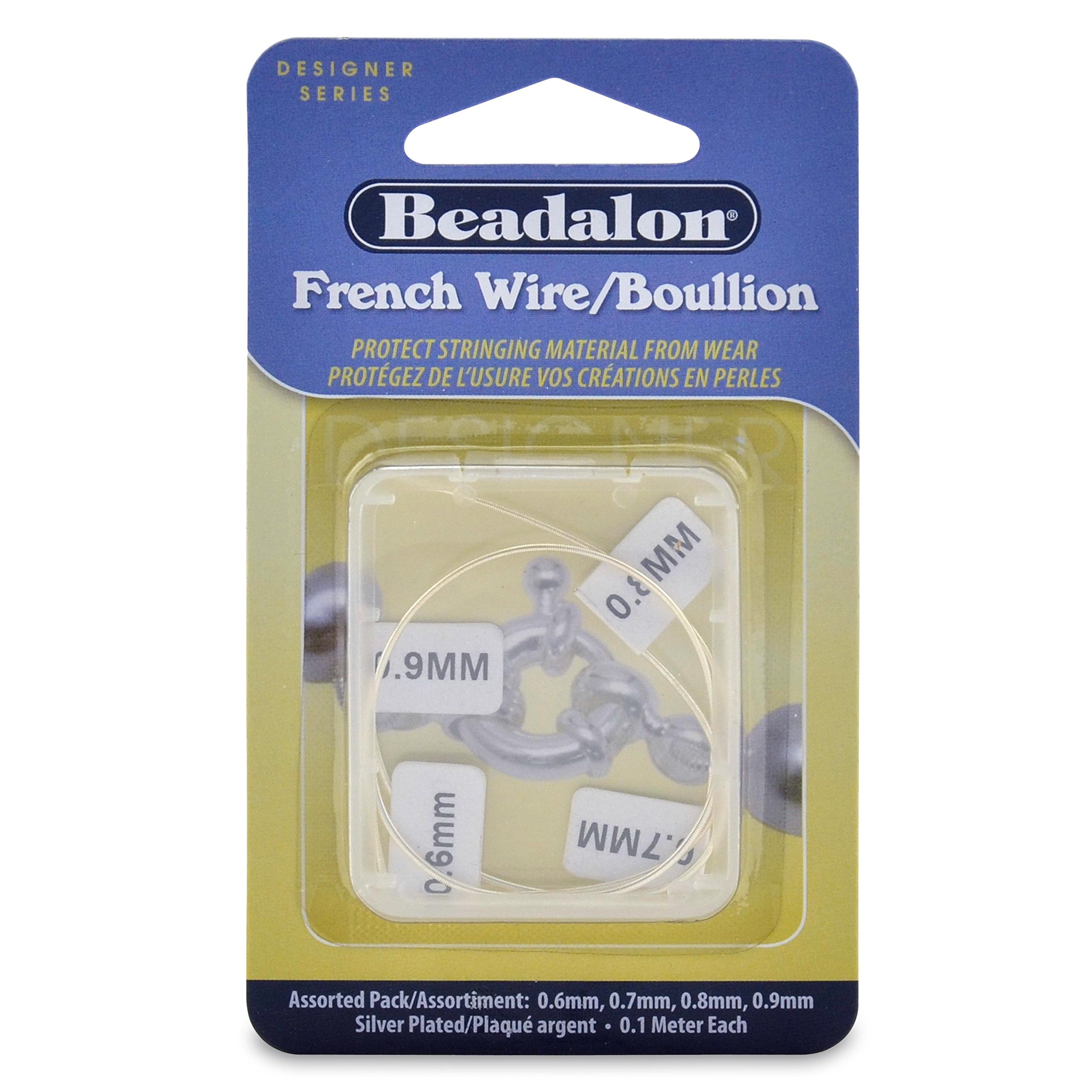 Beadalon French Wire Silver Assortment: 0.60 mm / .024 in, 0.7 mm / .028 in, 0.8 mm / .032 in, 0.9 mm / .036 in, 1.31 ft