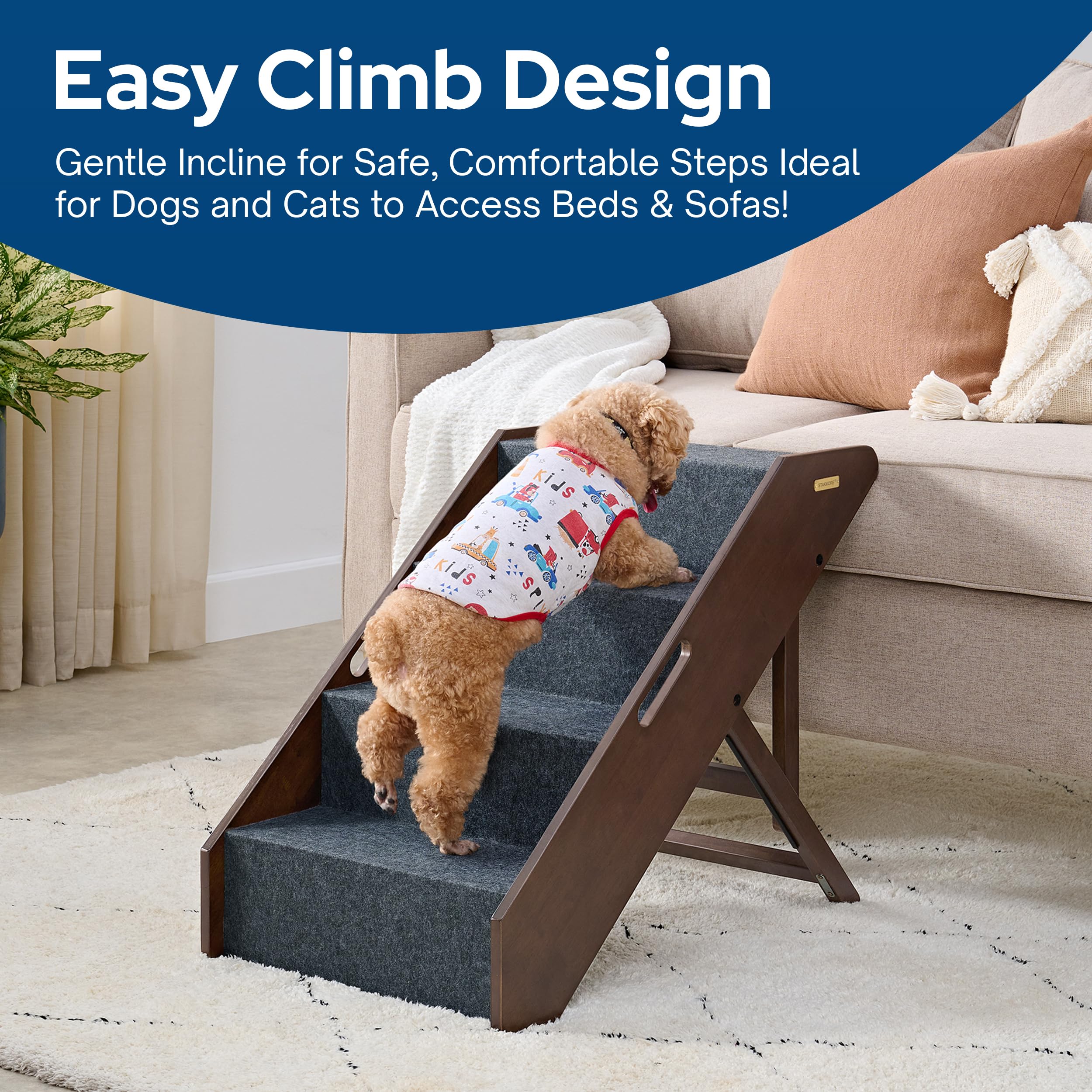 Amazon.com : Stakmore Wooden Pet Steps with 3 Adjustable Heights