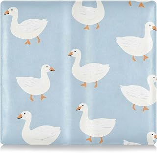 Cute White Geese Car Registration Insurance Card Holder,PU Leather Waterproof Card Holder Wallet For Documents,Cards,License