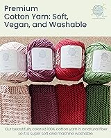 Vista 5 de mindfulknits - Kit de tejido de toalla para principiantes - Incluye hilo de tejer 100% algodón + agujas de tejer circulares y aguja de hilo