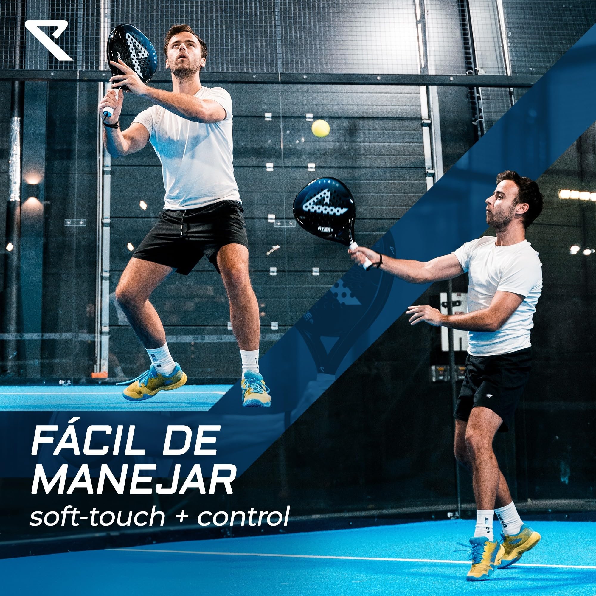 RYZE Pala de pádel en fibra de carbono - Máxima precisión y control - Pala de pádel para adultos - Espuma viscoelástica EVA-15 - Pala de pádel ultraligera de 360 g - Pala de Padel - Funda de