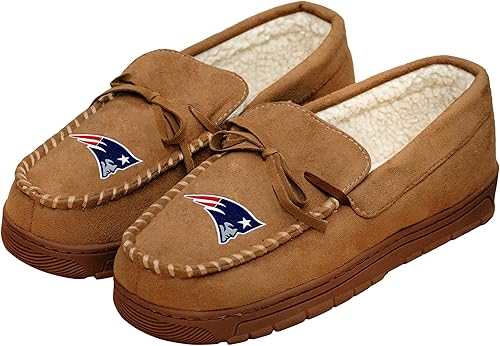 Miniatura 20 de FOCO Mens NFL Team Logo Moccasin Slippers Beige,Color del equipo