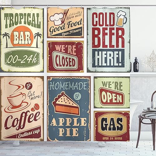 Miniatura 28 de ambesonne Decor Collection tela de poliéster cortina de ducha de baño Gris Verde,Verde coco.,Fucsia Beige,Rosa y blanco,Ámbar Bronceado Gris,Manzana