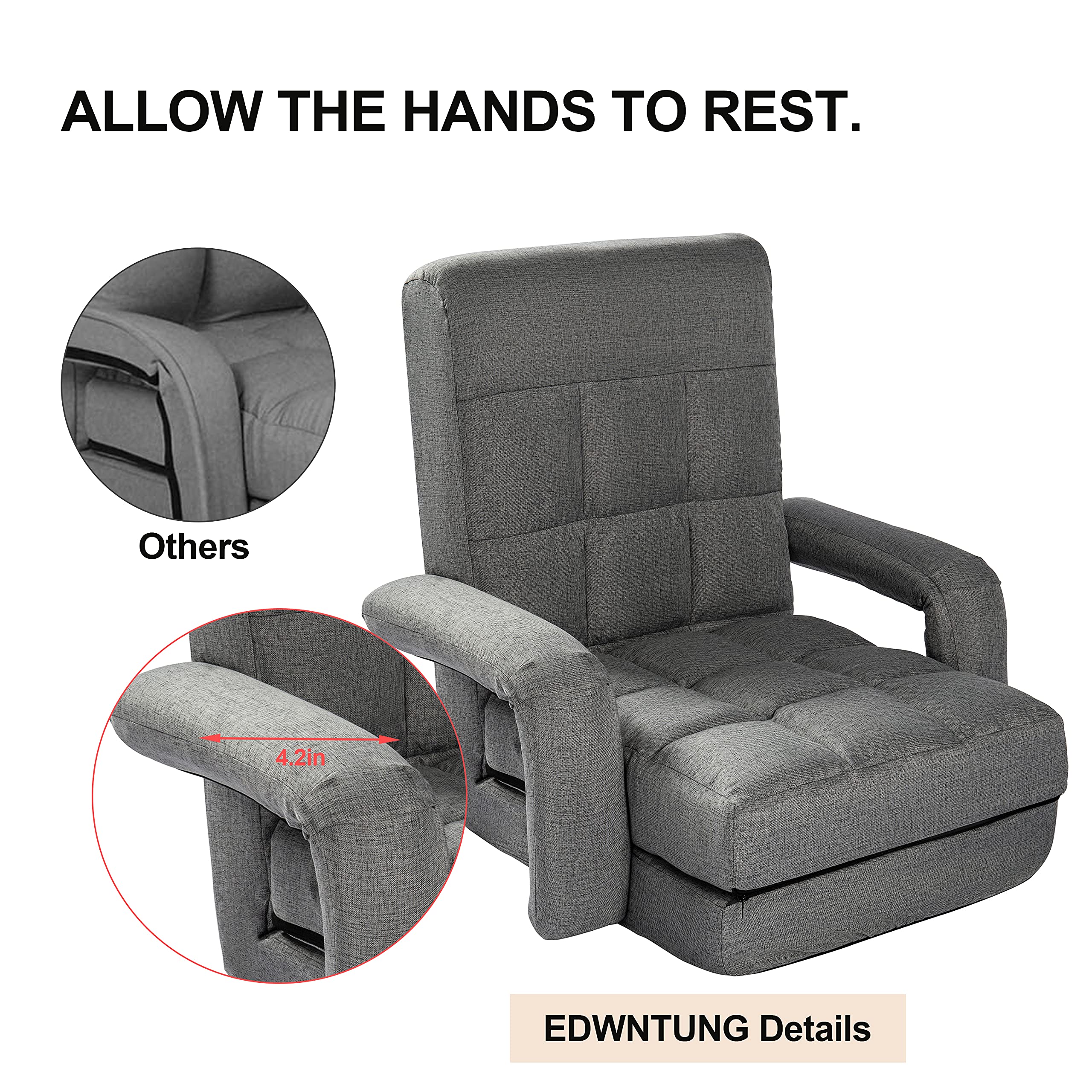EdwnTung Floor Chaise Lounge Chair Folding Floor Sofa Folding Video
