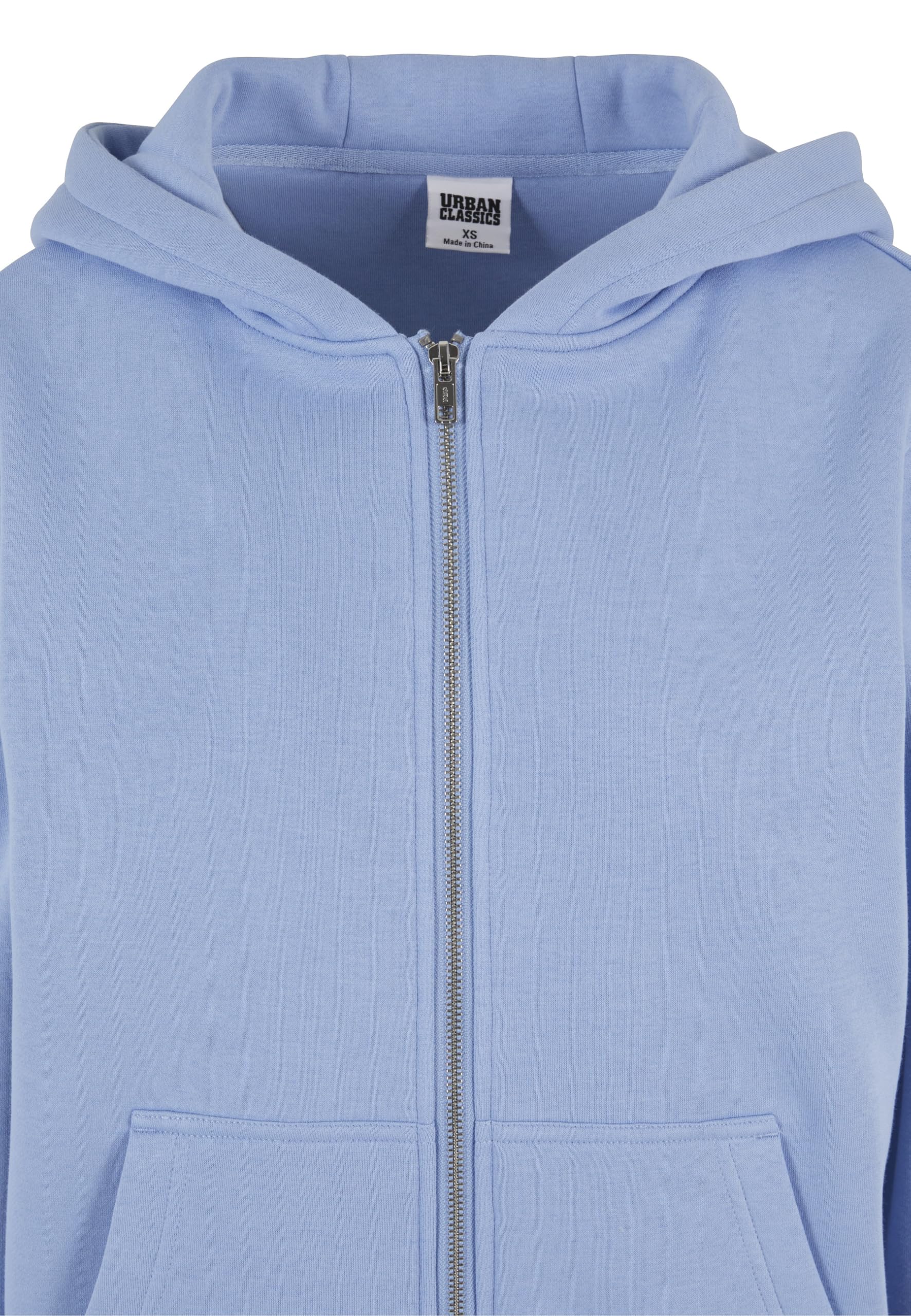 Urban Classics Damska bluza z kapturem, puszysta bluza z kapturem, z zamkiem b?yskawicznym, lu?ny krój, Powderblue, M