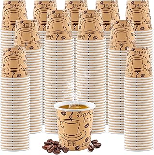 Shop Square 4 oz Disposable Espresso Cups, 50 Pack Small Disposable Cups, Small Paper Hot Cups for Coffee and Tea, Disposable Paper Cups for Home, Offices and Restaurants