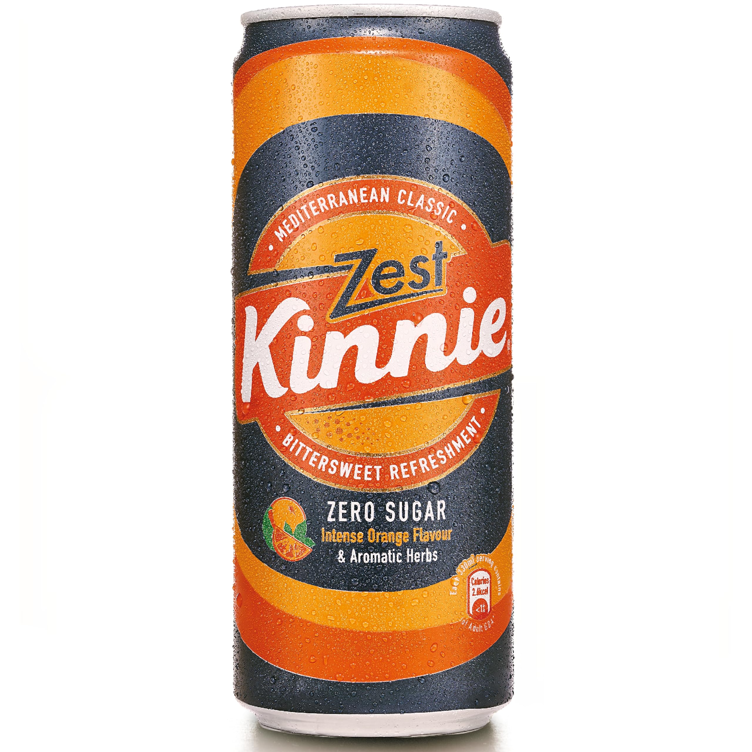 Kinnie Zest Cans - 24 x 330ml - Mediterranean Bittersweet Orange & Aromatic Herbs Soft Drink - Made in Malta