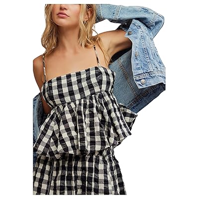 Free People Mia Plaid Tank Top Women