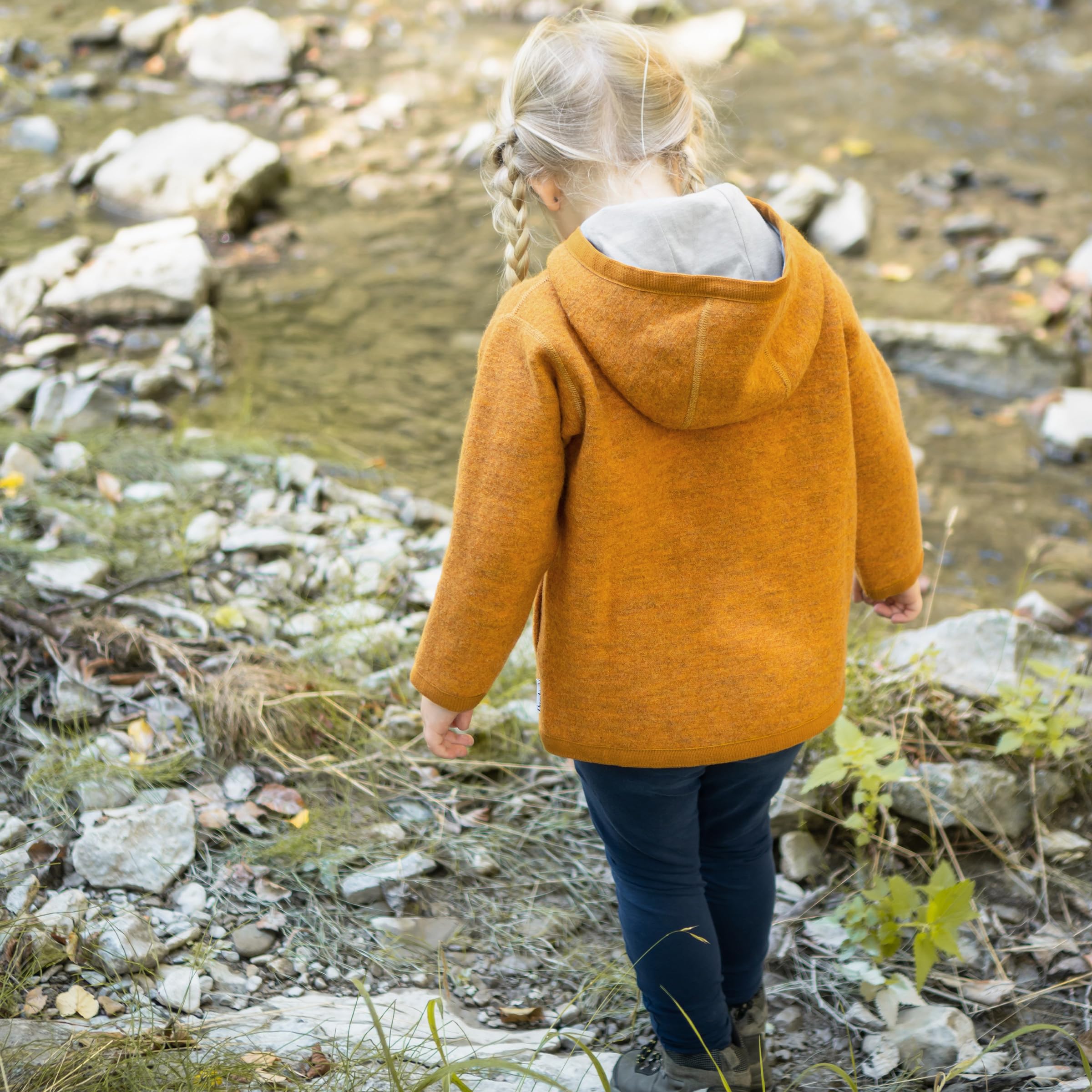 Ehrenkind® Walkjacke Gr. 134/140 | Jacke für Kinder aus Merino Schurwolle mit Reißverschluss | Walk Jacke für Baby und Kind