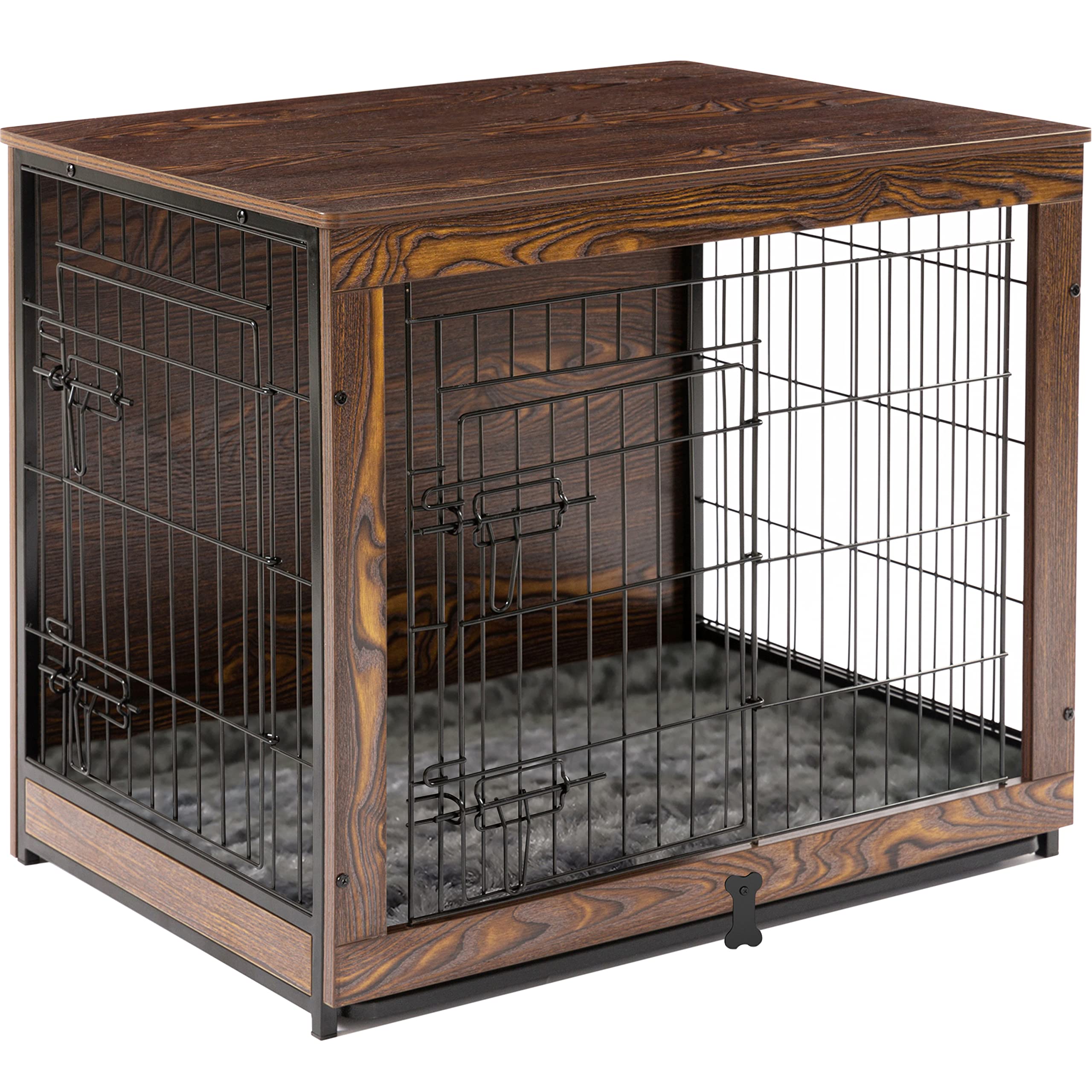 Megidok Wooden Dog Crate Furniture with Cushion