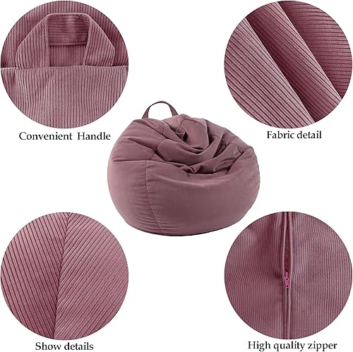 Miniatura 3 de LPMOERA Funda para Silla Puf de Almacenamiento de Animales de Peluche (Sin Relleno) Para Niños y Adultos. Camas Perezosas para Mascotas Rosa