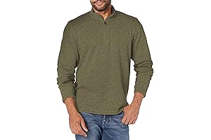 Mens Long Sleeve Fleece Quarter-Zip Pullover Jacket