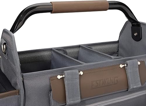 Miniatura 5 de Estwing Bolsa de herramientas profesional de 18 pulgadas para contratistas, divisores de compartimento principal extraíbles, múltiples bolsillos,