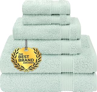 26 Blue Bathroom Ideas That Feel Fresh and Serene 60 Cotton Paradise 6 Piece Towel Set, 100% Cotton Soft Absorbent Turkish To...
