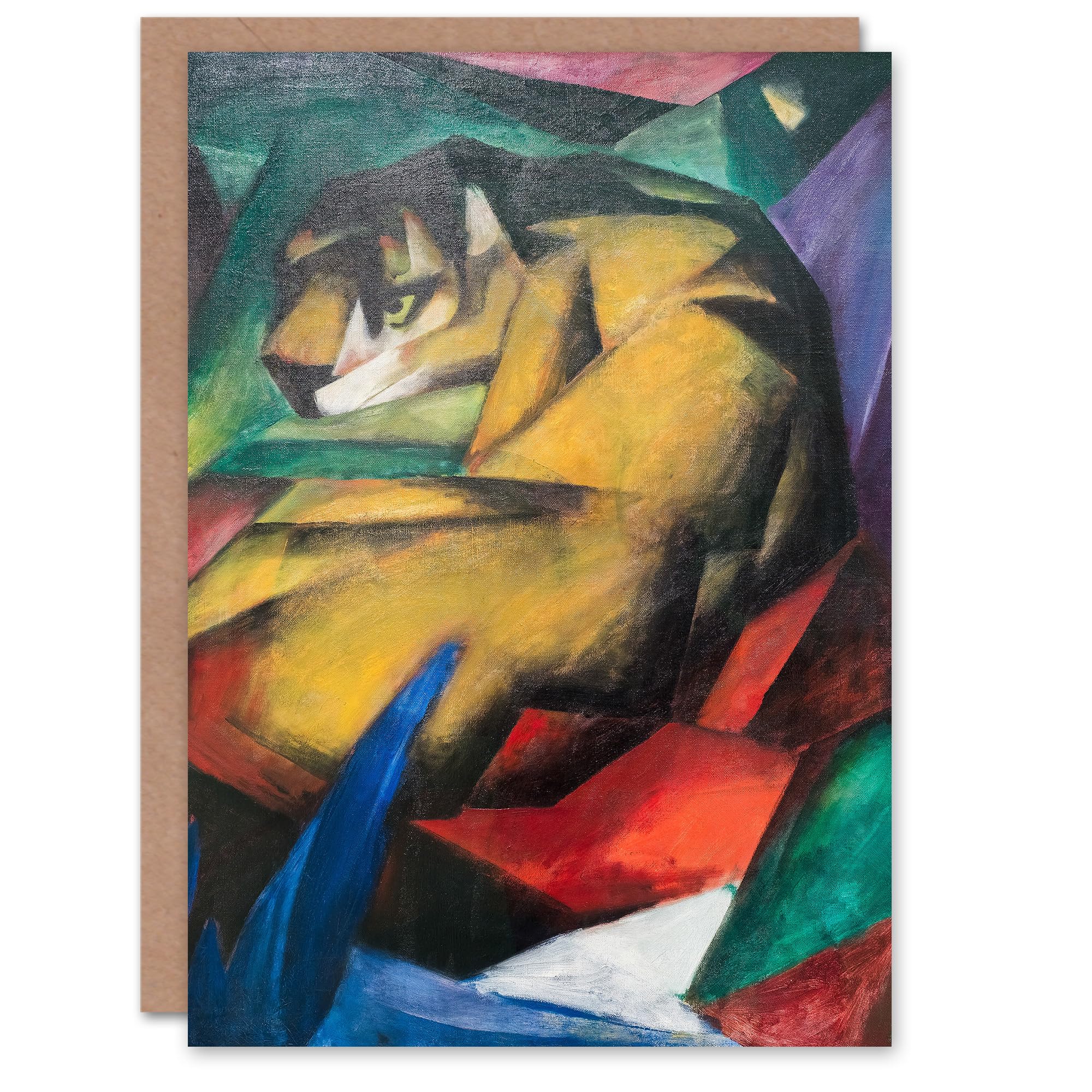 Artery8 Franz Marc Tiger Abstract Animal Greeting Card