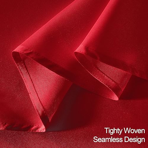 Miniatura 4 de EMART Mantel redondo rojo 100% poliéster reutilizable de 120 pulgadas para comedor, cocina, picnic, boda y fiesta de cumpleaños