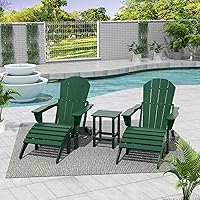 Vista 28 de WestinTrends Malibu - Silla de salón para exteriores, juego de 2 sillas Adirondack con otomana, sillas plegables de madera de polietileno para todo