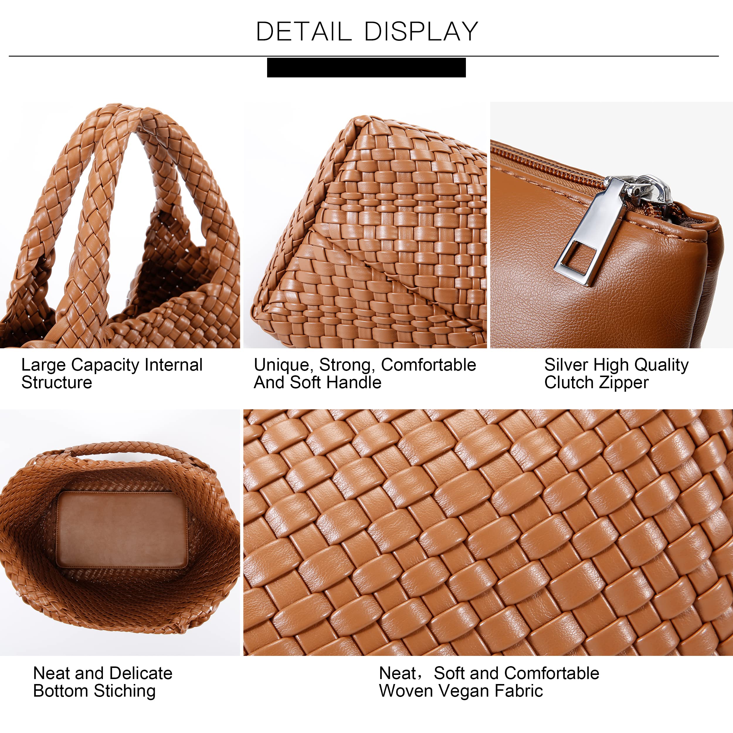 Borsa in tessuto da donna, borsa tote in pelle vegana, grande, estiva, da spiaggia, borsa da viaggio e borsa retrò fatta a mano