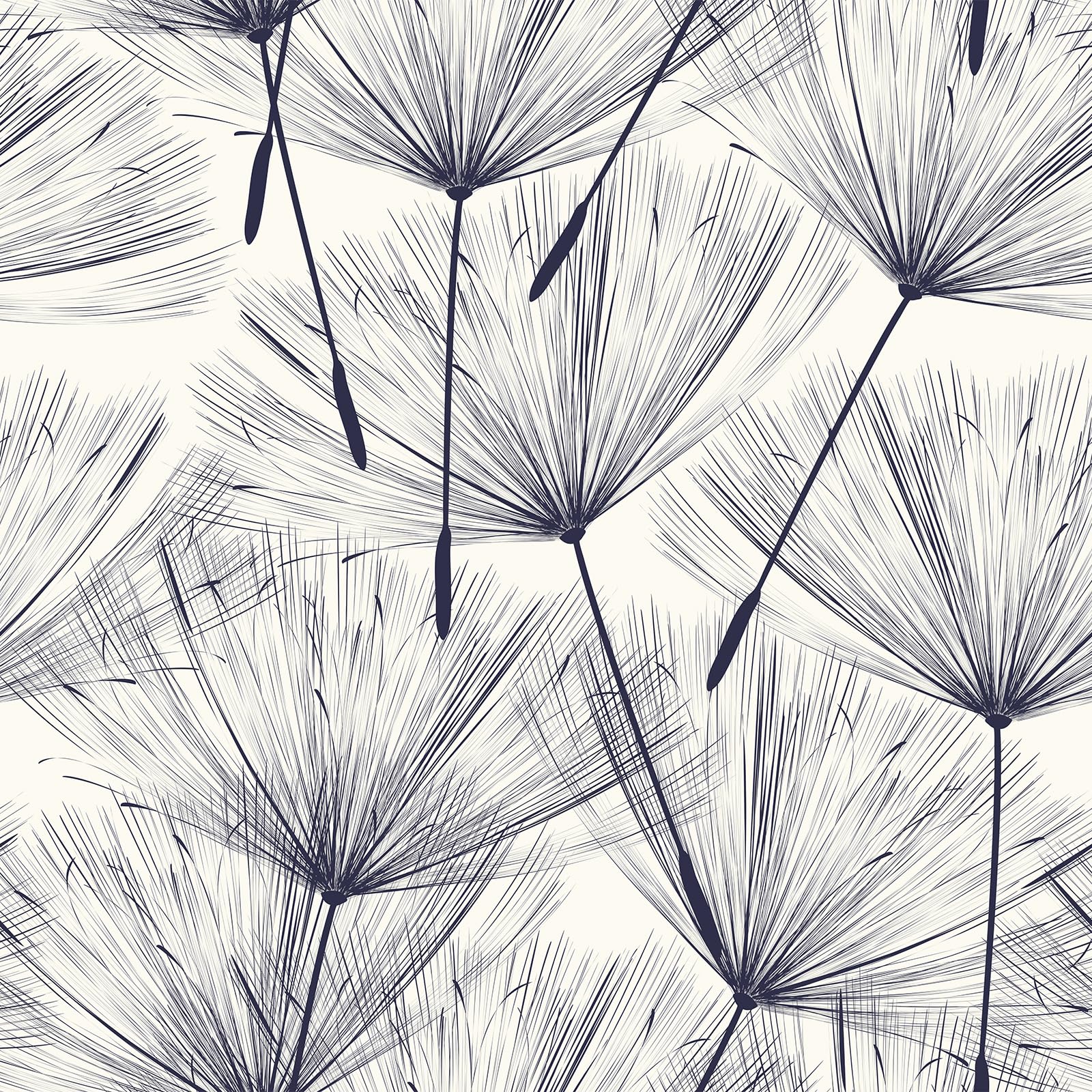Papier peint pissenlit mural préencollé bleu bohème et papier peint floral adhésif