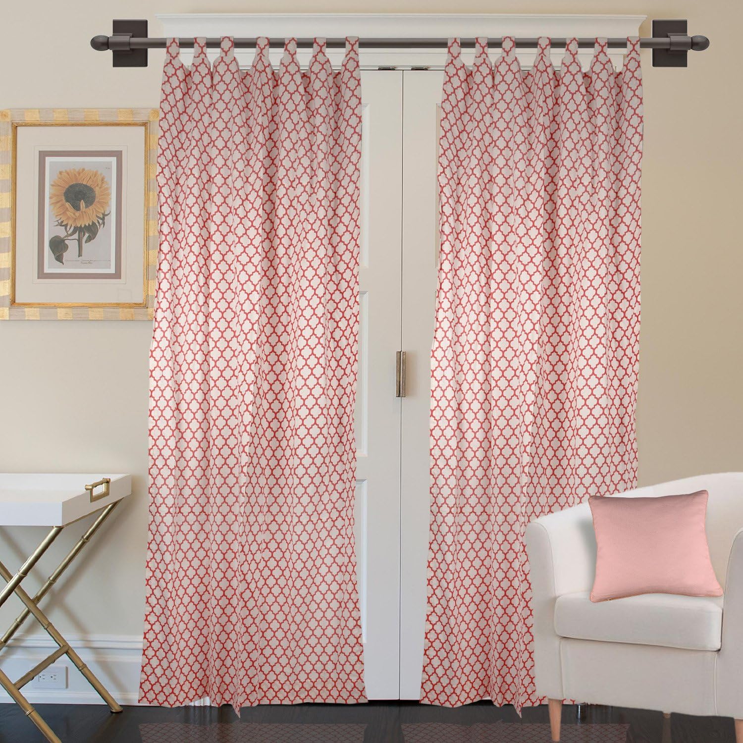 Marmitte's 100 Cotton Tie Top Curtain (Pair of Panels
