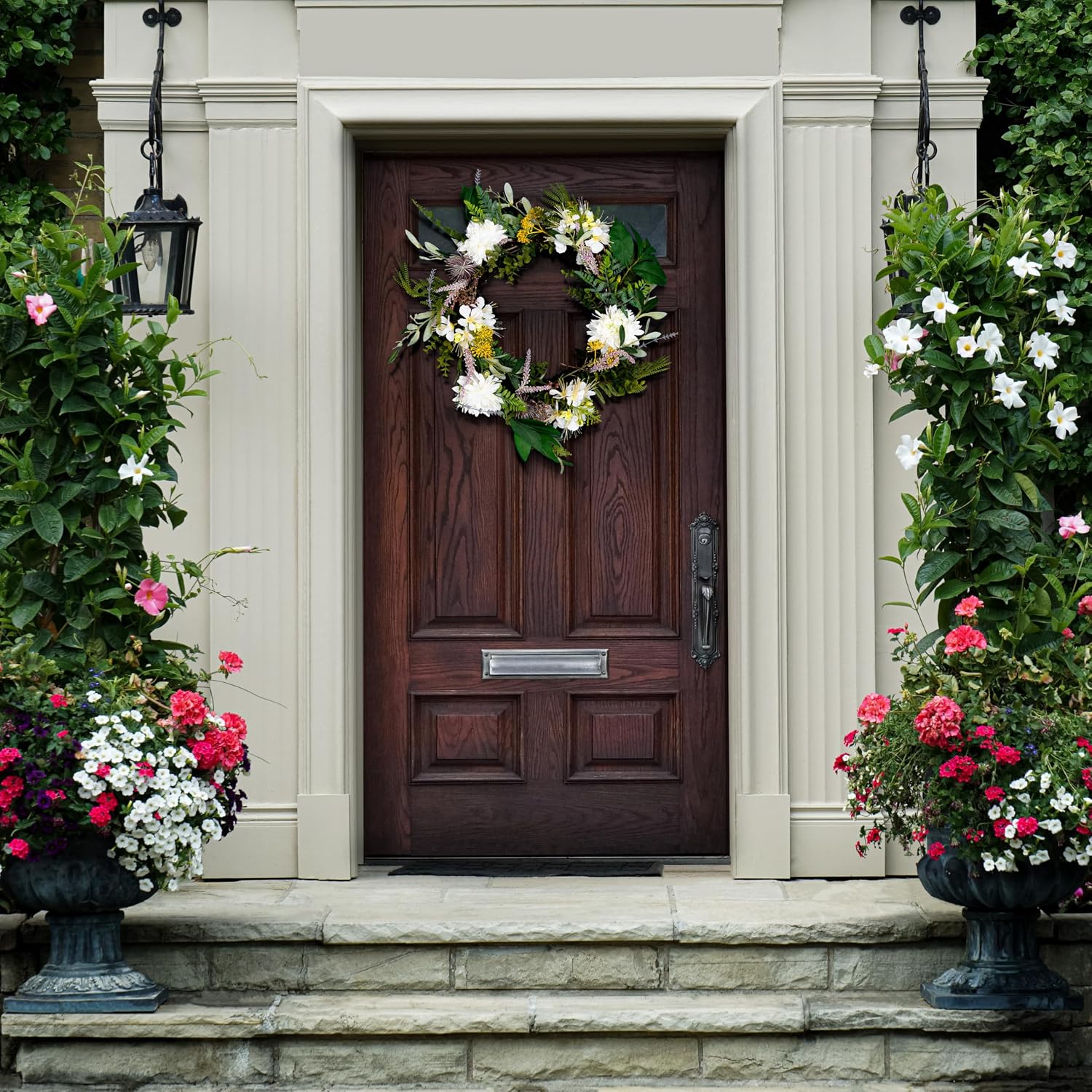 SAFAVIEH Home Collection Faux Artificial 24-inch Dahlia & Olive Decorative Wreath