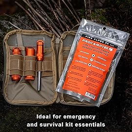 Procamptek Fire Plugs 100% Waterproof Fire Starter for Emergencies, Survival, Campfire, Fire Pits, Grills | Burns 5+ Minutes, All Natural, Non-Toxic (50 Fire Plugs)
