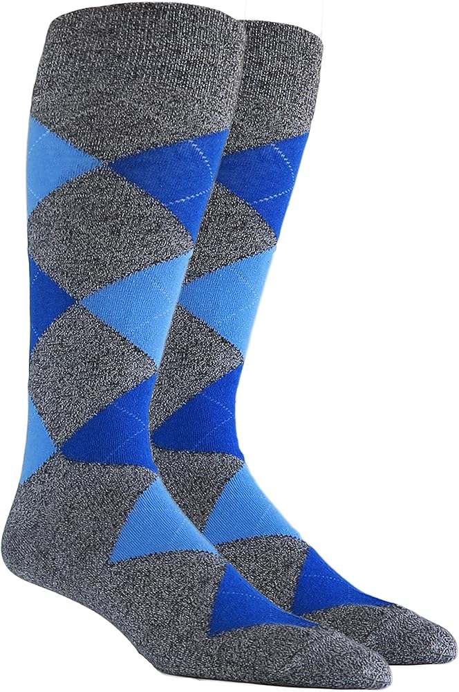 Amazon.com: vangobeauty Men Dress Socks Marled Grey Blue Argyle Dress Socks  Made In USA : Clothing, Shoes & Jewelry