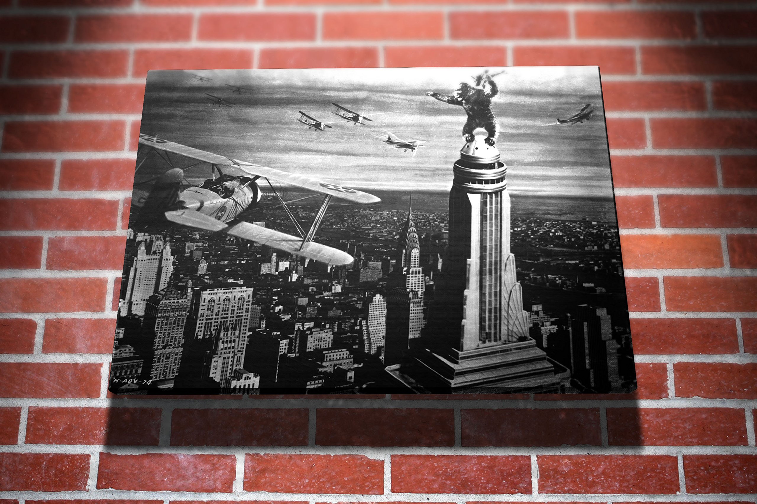 King Kong Empire State Building Hollywood Gallery Framed Canvas Art Picture Print