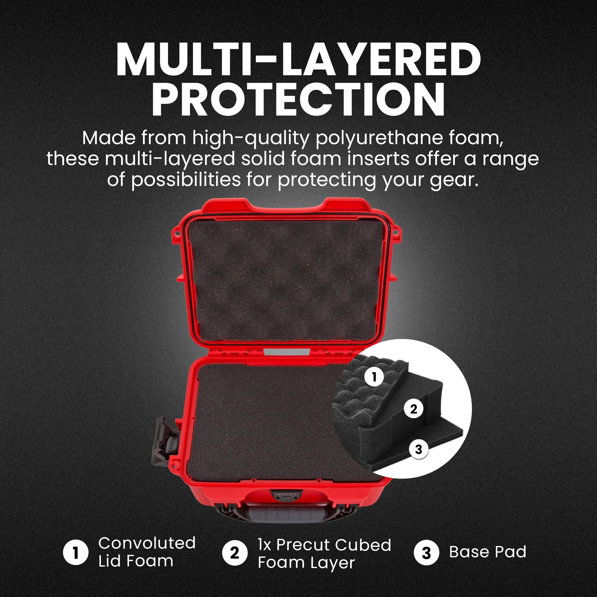 Nanuk Funda rígida Impermeable 904 con Inserto de Espuma, Color Rojo