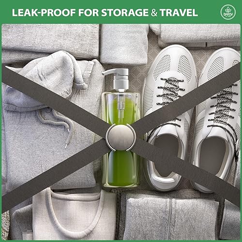 Miniatura 4 de Bar5F Botellas de bomba recargables de 32 onzas de 1 litro de champú acondicionador loción jabón transparente sin BPA paquete de 3