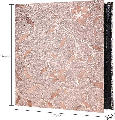 Vista 16 de Álbum de fotos de 100 x 6 pulgadas, 100 álbumes de fotos pequeñas, cubierta de cuero de primera calidad, página interior blanca, álbumes de fotos