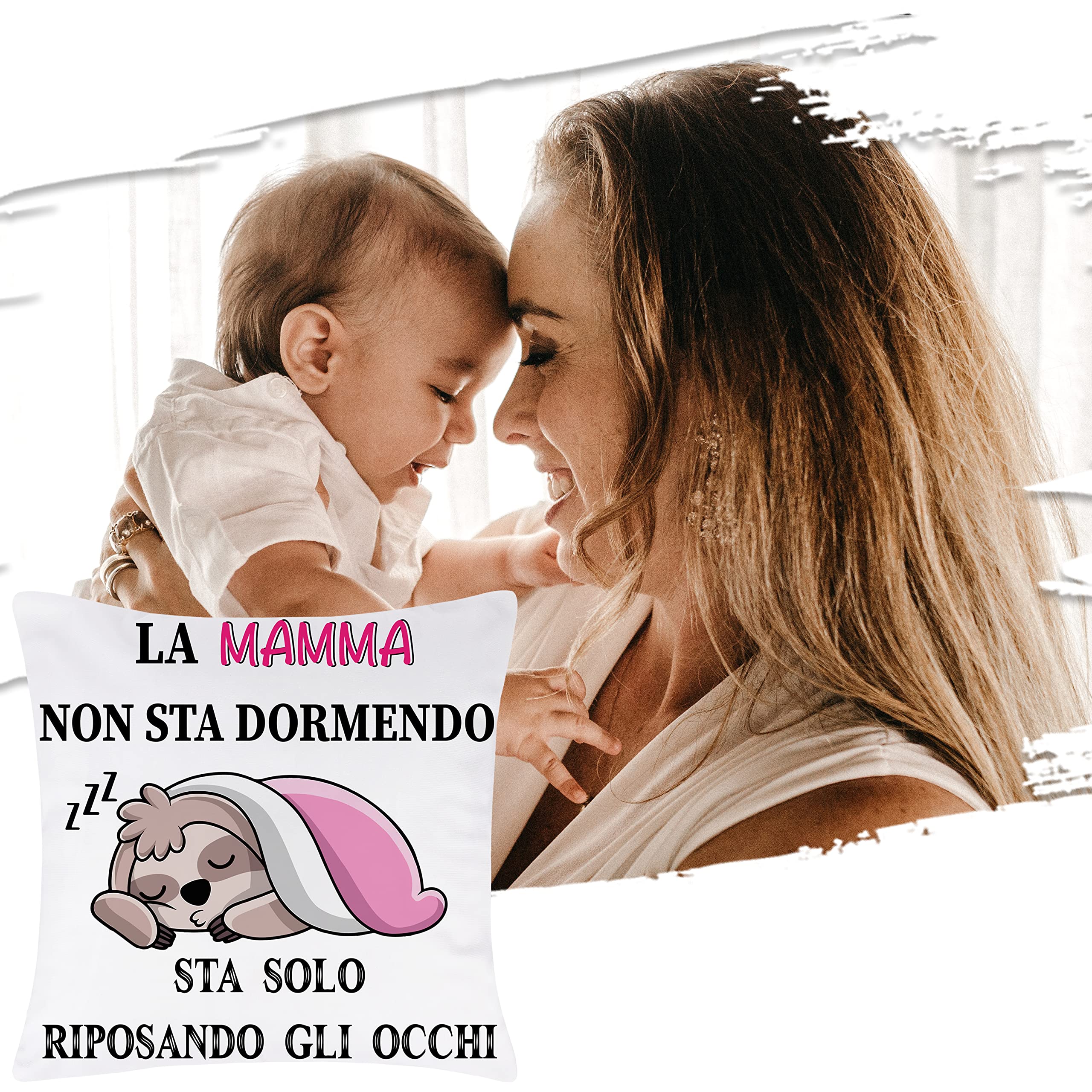 Cuscino Divano 45x45 Cm Con Scritta Divertente Per Mamma - Regalo Compleanno, Natale O Festa Della Mamma