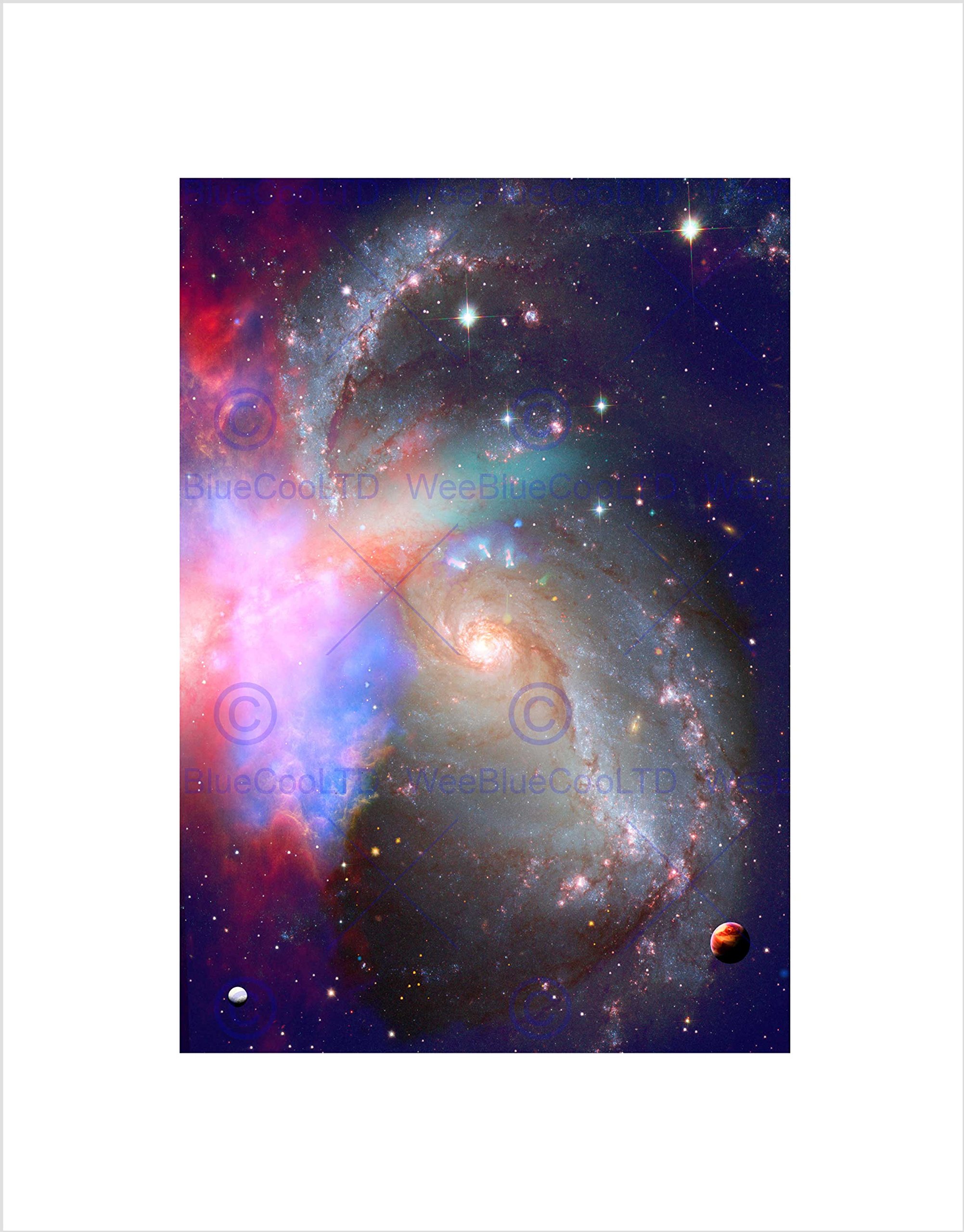 Wee Blue Coo Spiral Galaxy Deep Space Stars Nebula Picture Wall Art Print