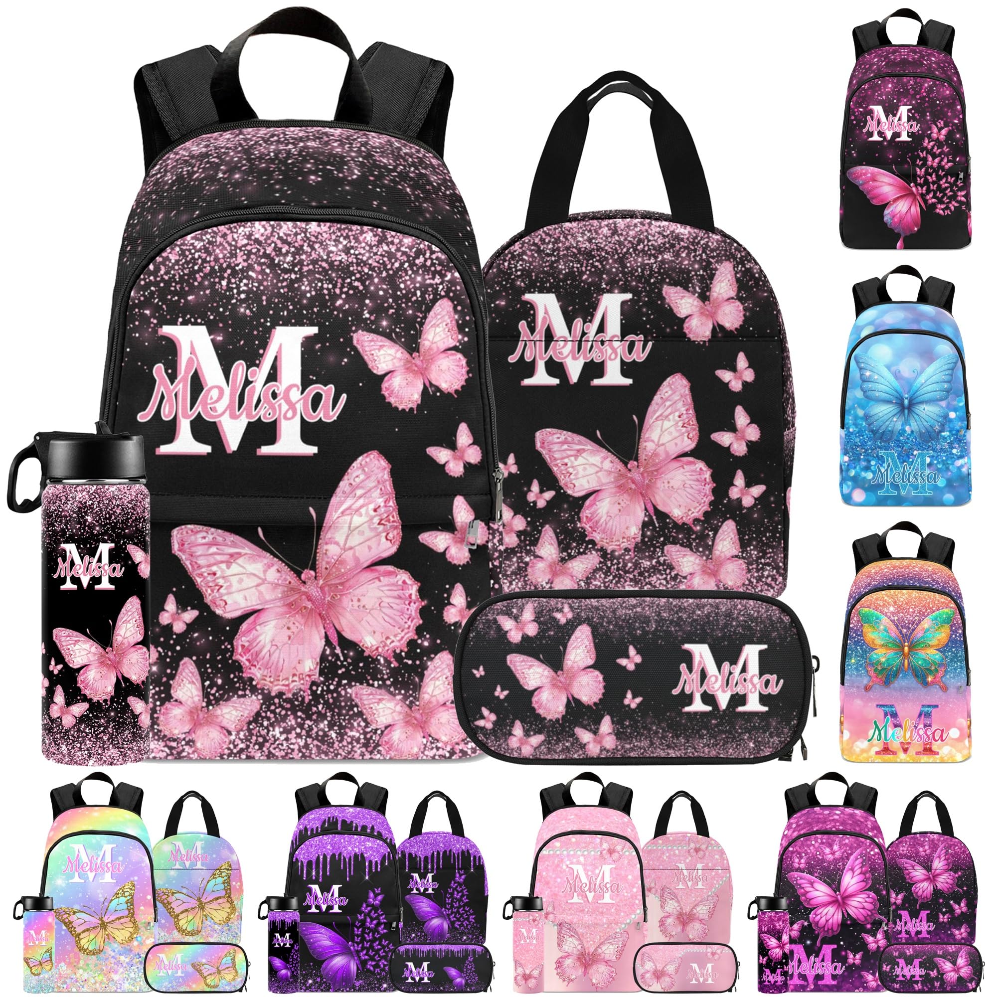 Asbepint Custom Name School Backpack - Personalized Bookbag Casual Customized Daypack for Primary Middle School Back to School Gift Son Boy Girl