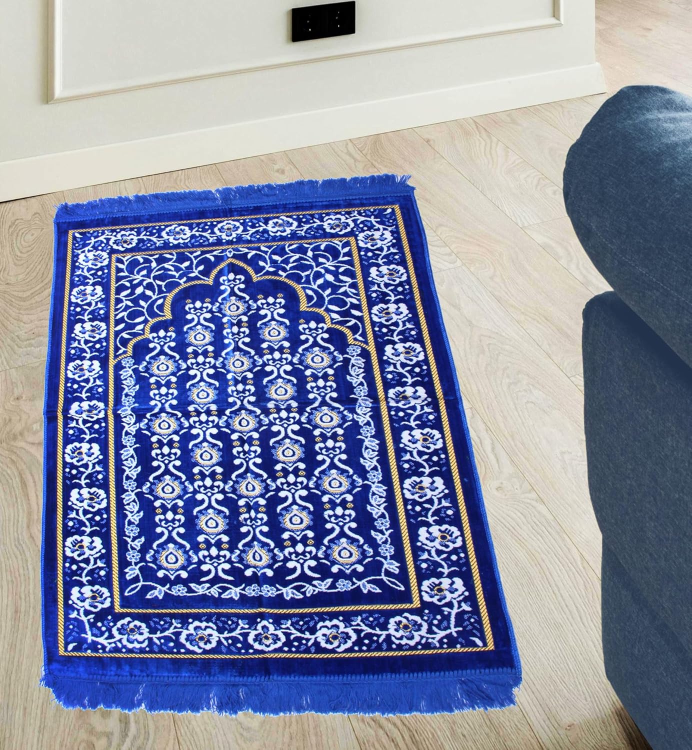 Buy ADIRNY Velvet Prayer Mat Musalla Janamaz for Namaz Muslim 44x28 ...