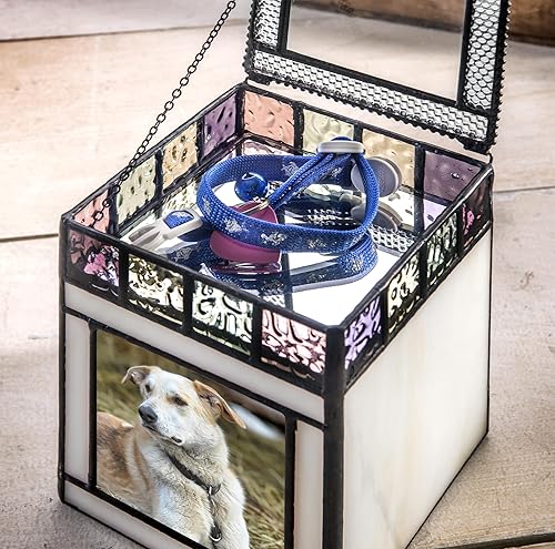 Miniatura 6 de J Devlin Glass Art Urna de recuerdo conmemorativo de vitrales para mascotas para perro o gato