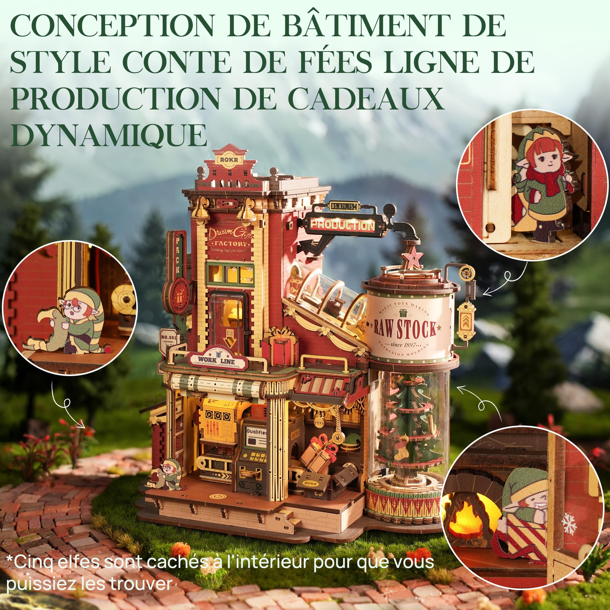 ROKR Puzzle 3D Bois Maquette en Bois a Construire, Fabrique de Cadeaux de Puzzles Mécaniques 3D, Kits de Modèles Musicaux à Construire pour Adultes, Dream Gift Factory, EAB01