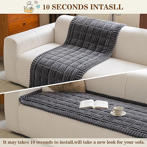 Miniatura 8 de MYSKY HOME Fundas para sofá de 3 cojines, aptas para mascotas, fundas de sofá lavables para mascotas, fundas protectoras de muebles, fundas